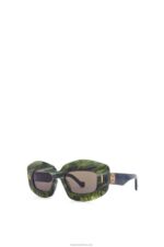 Loewe Women Screen sunglasses in acetate 206XF1431 Marble Green - Image 3