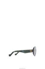 Loewe Women Screen sunglasses in acetate 206XF1431 Marble Green - Image 4