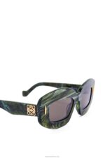 Loewe Women Screen sunglasses in acetate 206XF1431 Marble Green - Image 5