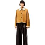 Loewe Women Short jacket in shearling 206XF1148 White/Camel