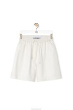 Loewe Women Shorts in nappa lambskin 206XF1106 White - Image 5
