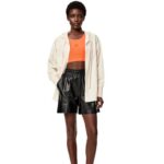 Loewe Women Shorts in nappa lambskin 206XF1112 Black