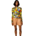Loewe Women Shorts in nappa lambskin 206XF1123 Toffee