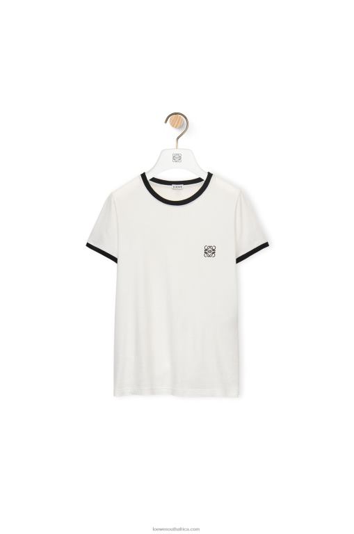 Loewe Women Slim fit T-shirt fit in cotton 206XF797 White - Image 5