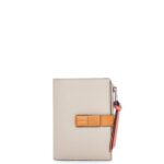 Loewe Women Slim zip bifold wallet in soft grained calfskin 206XF1220 Light Oat/Honey