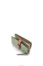 Loewe Women Slim zip bifold wallet in soft grained calfskin 206XF1224 Rosemary/Tan - Image 3