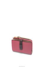 Loewe Women Slim zip bifold wallet in soft grained calfskin 206XF1242 Plumrose/Chocolate - Image 4