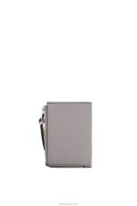 Loewe Women Slim zip bifold wallet in soft grained calfskin 206XF1251 Pearl Grey/Light Pale Green - Image 5