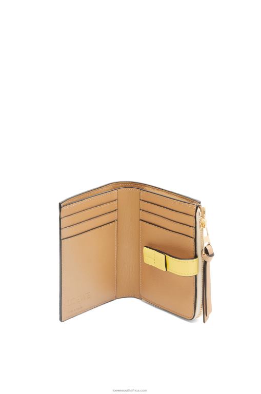 Loewe Women Slim zip bifold wallet in soft grained calfskin 206XF1265 Butter/Pale Lemon - Image 2