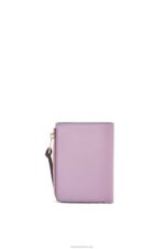 Loewe Women Slim zip bifold wallet in soft grained calfskin 206XF1269 Dirty Mauve/Tan - Image 5