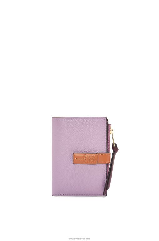 loewe_women_slim_zip_bifold_wallet_in_soft_grained_calfskin_206xf1269_dirty_mauve_tan.jpg Loewe Women Slim zip bifold wallet in soft grained calfskin 206XF1269 Dirty Mauve/Tan - Image 1