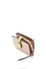 Loewe Women Slim zip bifold wallet in soft grained calfskin 206XF1298 Nude/Citronelle - Image 3