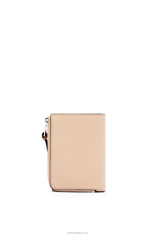 Loewe Women Slim zip bifold wallet in soft grained calfskin 206XF1298 Nude/Citronelle - Image 4