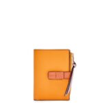 Loewe Women Slim zip bifold wallet in soft grained calfskin 206XF1299 Mandarin/Coral Reef