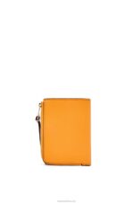 Loewe Women Slim zip bifold wallet in soft grained calfskin 206XF1299 Mandarin/Coral Reef - Image 4