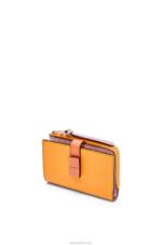 Loewe Women Slim zip bifold wallet in soft grained calfskin 206XF1299 Mandarin/Coral Reef - Image 5