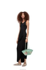 Loewe Women Small Anagram basket bag in iraca palm and calfskin 206XF110 Fresh Mint - Image 7