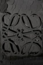 Loewe Women Small Anagram basket in sequinned iraca palm and calfskin 206XF71 Black - Image 5