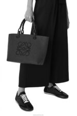 Loewe Women Small Anagram Tote bag in jacquard and calfskin 206XF121 Ecru/Tan - Image 2