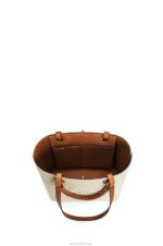 Loewe Women Small Anagram Tote bag in jacquard and calfskin 206XF121 Ecru/Tan - Image 5