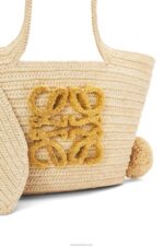 Loewe Women Small Bunny Basket bag in raffia and calfskin 206XF78 Natural - Image 6