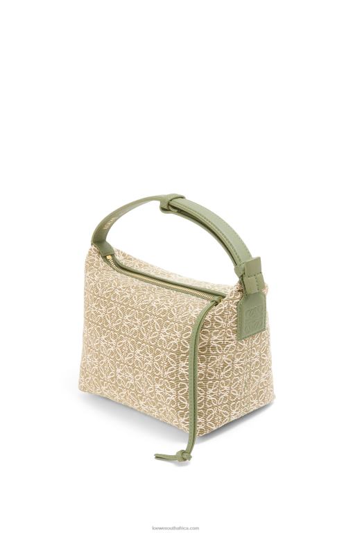 Loewe Women Small Cubi bag in Anagram jacquard and calfskin 206XF485 Green/Avocado Green - Image 2