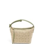 Loewe Women Small Cubi bag in Anagram jacquard and calfskin 206XF485 Green/Avocado Green