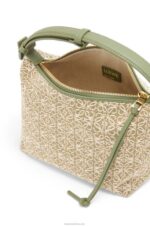 Loewe Women Small Cubi bag in Anagram jacquard and calfskin 206XF485 Green/Avocado Green - Image 4