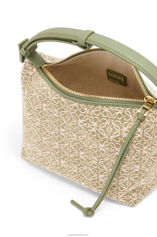 Loewe Women Small Cubi bag in Anagram jacquard and calfskin 206XF485 Green/Avocado Green - Image 4
