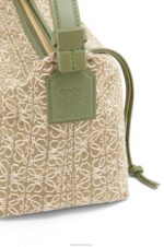 Loewe Women Small Cubi bag in Anagram jacquard and calfskin 206XF485 Green/Avocado Green - Image 5
