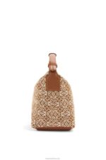Loewe Women Small Cubi bag in Anagram jacquard and calfskin 206XF504 Tan/Pecan - Image 4