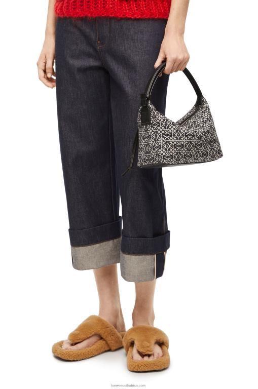 Loewe Women Small Cubi bag in Anagram jacquard and calfskin 206XF518 Navy/Black - Image 2