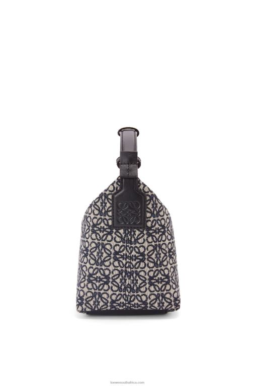 Loewe Women Small Cubi bag in Anagram jacquard and calfskin 206XF518 Navy/Black - Image 4