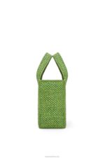 Loewe Women Small Font Tote in raffia 206XF108 Green - Image 4