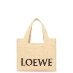 Loewe Women Small Font Tote in raffia 206XF33 Natural