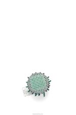 Loewe Women Small Fringe Bucket bag in calfskin 206XF87 Fresh Mint/Soft White - Image 5