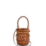 Loewe Women Small Fringes Bucket bag in calfskin 206XF177 Tan