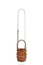 Loewe Women Small Fringes Bucket bag in calfskin 206XF177 Tan - Image 3