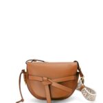 Loewe Women Small Gate bag in soft calfskin and jacquard 206XF254 Tan