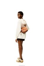 Loewe Women Small Gate bag in soft calfskin and jacquard 206XF254 Tan - Image 10