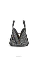 Loewe Women Small Hammock bag in Anagram jacquard and calfskin 206XF520 Navy/Black - Image 5