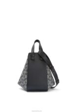 Loewe Women Small Hammock bag in Anagram jacquard and calfskin 206XF520 Navy/Black - Image 6