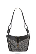 Loewe Women Small Hammock bag in Anagram jacquard and calfskin 206XF520 Navy/Black - Image 7