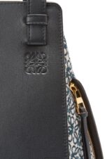 Loewe Women Small Hammock bag in Anagram jacquard and calfskin 206XF520 Navy/Black - Image 9