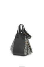 Loewe Women Small Hammock bag in Anagram jacquard and calfskin 206XF520 Navy/Black - Image 10