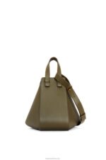 Loewe Women Small Hammock bag in classic calfskin 206XF371 Dark Khaki Green - Image 4