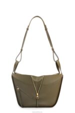 Loewe Women Small Hammock bag in classic calfskin 206XF371 Dark Khaki Green - Image 5