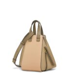 Loewe Women Small Hammock bag in classic calfskin 206XF440 Clay Green/Dusty Beige