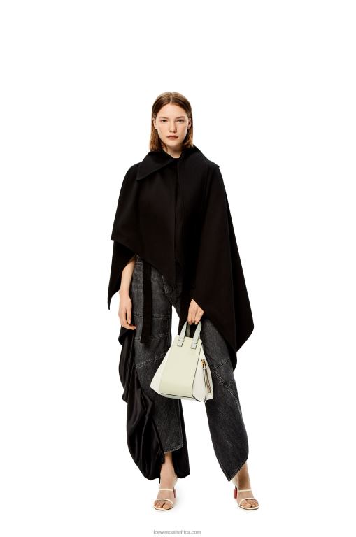 Loewe Women Small Hammock bag in classic calfskin 206XF514 Ash Grey/Marble Green - Image 2
