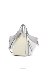 Loewe Women Small Hammock bag in classic calfskin 206XF514 Ash Grey/Marble Green - Image 3